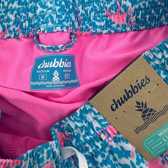 Chubbies Men's The Domingos Are For Flamingos 5.5" Classic Swim Trunk Size M - Picture 7 of 12